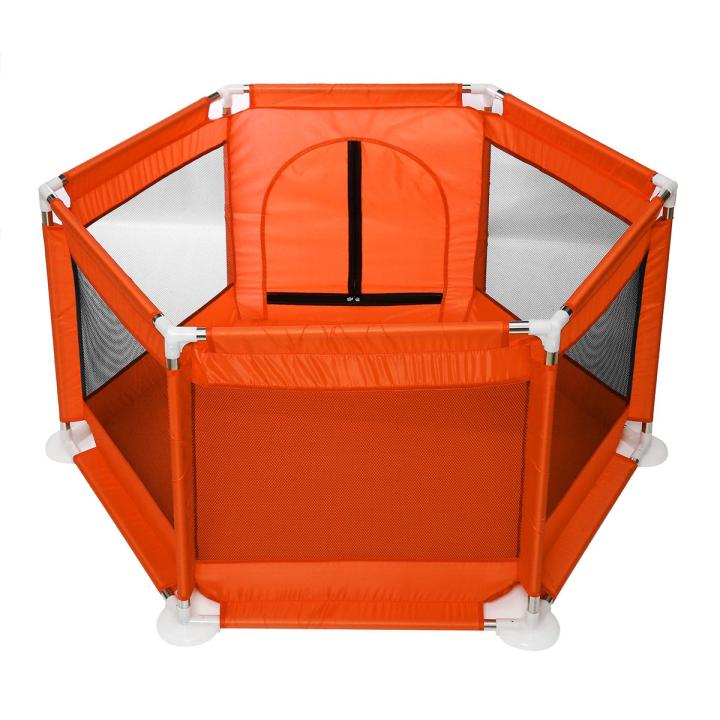 6%20Side%20Children%20Baby%20Kids%20Playpen%20Play%20Pens%20Room%20Divider%20Heavy%20Duty%20Foldable%20-%20Orange%20-%20Image%203