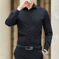 Bu Kemeja Lengan Panjang Slim Fit Office Business Putih Men Shirt Labuh Casual Dress Dating Korea kemeja Lelaki. 