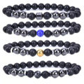 \12304; PrettySet】Anti-Swelling Magnetic Therapy Obsidian Unisex Charm Healthy Weight Loss Anklet Men Women Natural Energy Stone Jewelry. 