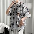 One Piece Anime Shirt Hawaiian Shirts for Men 3D Printed Casual Button Down Shirt White. 