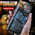 For Samsung Galaxy S25 Plus 24 Ultra Flip Case Smart Cosmetic Mirror Cover for Samsung S25 Ultra S25 Plus Shockproof Cases Clear View Stand Housing. 
