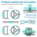 14 in 1 Abdominal Wheel Push-up Frame Rally Kettlebell Combination Double Wheels AB Wheel Abs Roller Stretch Wheel for Training Muscle Arm Waist Leg Training Home Gym Body Shape Fitness Equipment. 