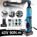 42V 230RPM HOT SELL New 90N.m 3/8" Cordless Electric Right Angle Ratchet Wrench Tool Kit Car Repair Mechanical Maintenance -. 