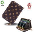 QuXis 2022 Women Card Holder High Quality Leather Business Card Case Small Wallet Prevent RFID Female Credit Card Holder Wallet Unisex. 