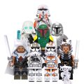 Stars Wars Toy Luck Ahsoka Vader Boba Fett Clone Trooper Driver Batter Droid C-3PO Movie Mini Action Figures Building Blocks. 