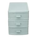 3 Layer Stationery Drawer mini desktop storage box multi-layer cosmetics finishing box office stationery storage box - Three layers of blue. 