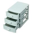 3 Layer Stationery Drawer mini desktop storage box multi-layer cosmetics finishing box office stationery storage box - Three layers of blue. 
