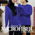 (P1) Jersey Plain Microfiber Long Sleeve Round Neck Size : S-5XL Women Muslim Wear / T-shirt Unisex. 