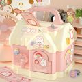 TEMI Cute Mushroom House Piggy Children Cartoon Coin Bank Student Gift Money Saving Box Key Kids Pretend Toys. 