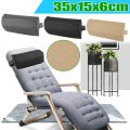 1/2/4x Outdoor Durable Garden Folding Lounge Chairs Headrest Pillow Beach Patio Recliner (Only Pillow) - 1pcs-Black. 