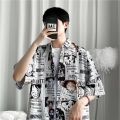 One Piece Anime Shirt Hawaiian Shirts for Men 3D Printed Casual Button Down Shirt White. 