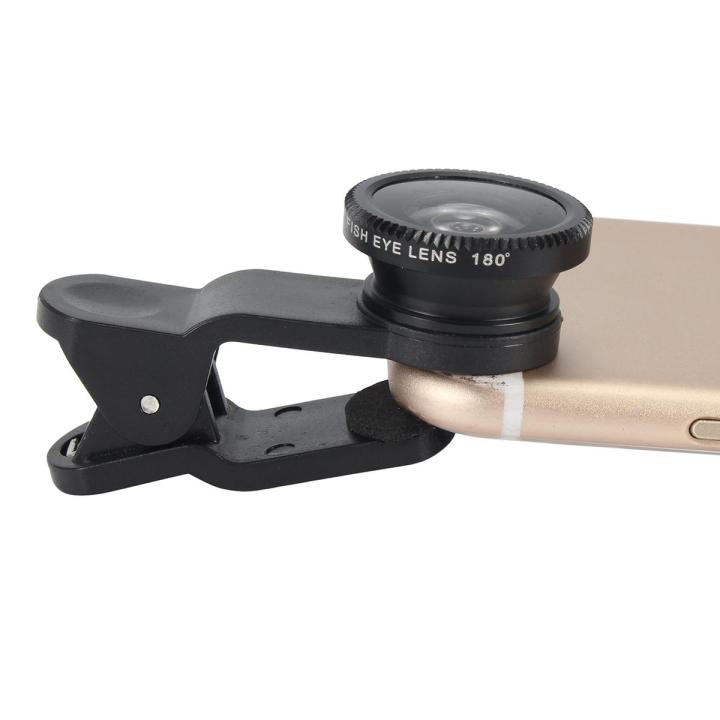 Obiettivo Clip-on Universale 3 In 1 Per Smartphone – Fish-eye 0.4x, Grandangolo 0.67x E Macro Per IPhone, Samsung, Tablet E PC