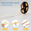 【sought-after】 5M 12V COB LED Strip Light,320LEDS/M High Density Super Bright Flexible COB LED Lights, 8mm width,Warm White/White,String Light Decorative room, ceiling, corridor.