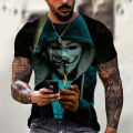 Men's Joker Face 3D Printed T Shirt Unisex Fashion Personality Plus Size Short Sleeve Pullover Tops. 