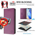 lthmy for itel P55 5G cover leather wallet flip cover with card holder kickstand magnetic closure phone case. 