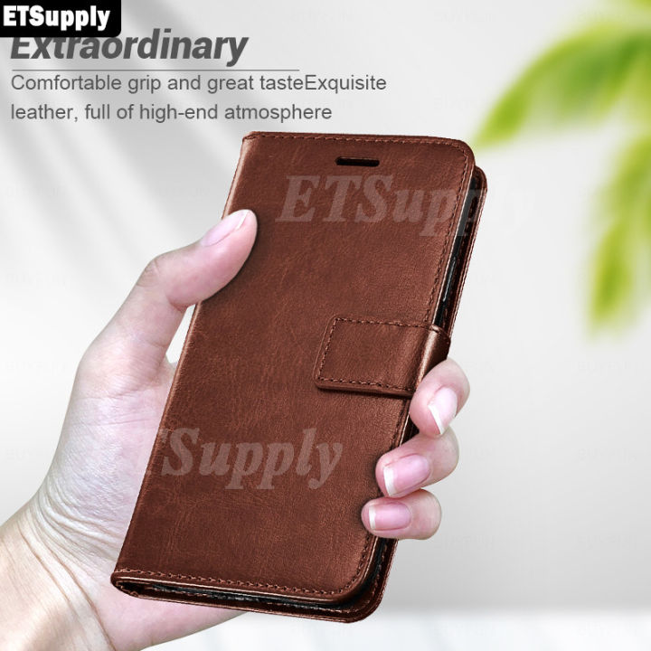 Flip Phone case For Tecno Pova 6 NEO Leather Classic Vintage Kickstand Cowhide Cover For Tecno Pova 6NEO Flip Case Wallet Holder Casing (Tecno Pova 6 NEO)