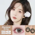 Mrs.H Big Eyes Brown Grey Colored Doll Eye Contact Lenses soft lens 14.2-14.5mm Monthly Power 0-8.00 Free lens Case. 