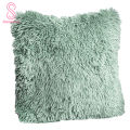 Cushion Cover Fluffy Widely Applied Square Shaped Decorative Plush Sofa Pillowcases for Couch. 