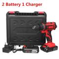 28V 3/8" New Electric Cordless Drill Driver Rechargeable Screwdriver w/ 2xLi-Battery -. 