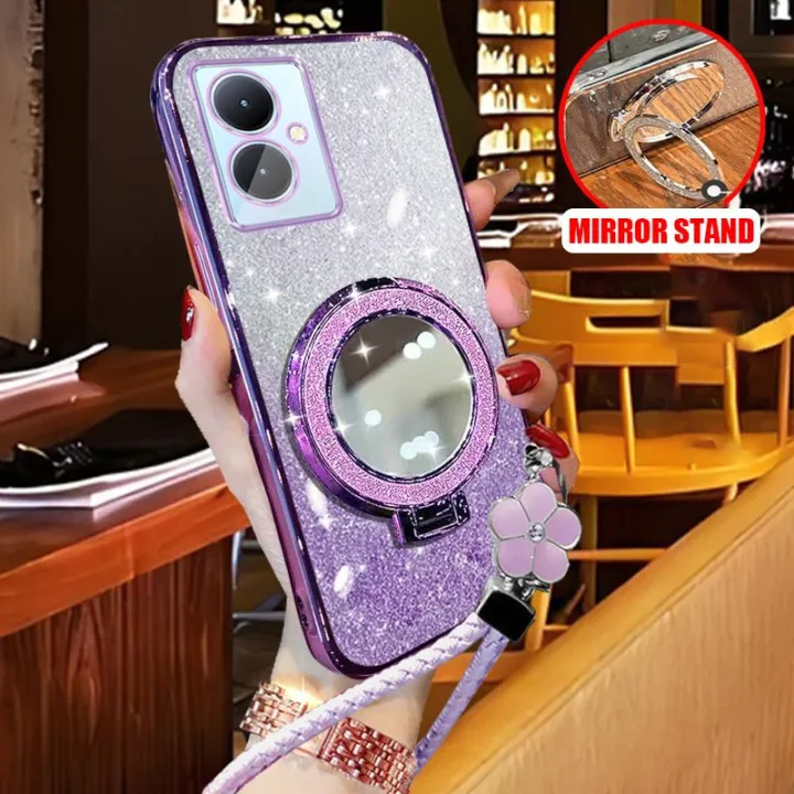 For%20Realme%20Note%2060%204G%20/%20Realme%20Note%2060x%204G%20Case%20with%20Braided%20Lanyard%20+%20Makeup%20Mirror%20Stand%20Luxury%20Shiny%20Plating%20Glitter%20Girls%20Phone%20Cases%20-%20Image%202