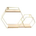 Modern Iron HOT SELL New Stand Mount Wall Hang Shelf Receiving Frame Holder Home Decoration - golden. 