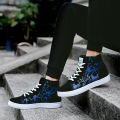 2023 cash on delivery in stock four seasons casual high top sneakers fashion comfortable men's shoes 39 44 black and white black blue black red. 
