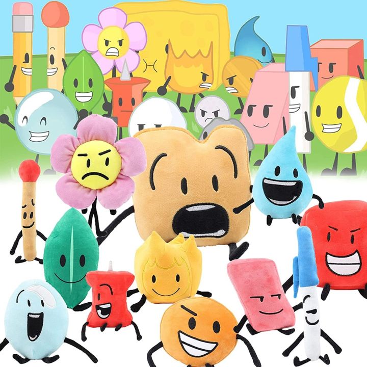 Bfdi Plush Toy Battle Dream Island Plushie Cartoon Stuffed Animal Plant Soft Doll Leafy Firey Pillow Gift for Kids Children