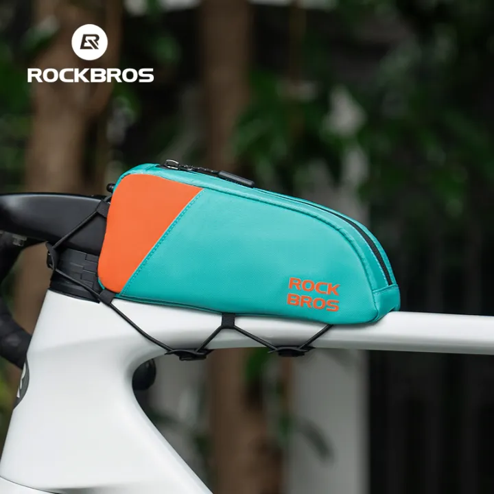 ROCKBROS Bicycle Top Tube Bag Lightweight Portable Secure Durable Colorful Bike Frame Bag Silky Zipper Side Pocket MTB Road Bike Front Bag Cycling Equipment