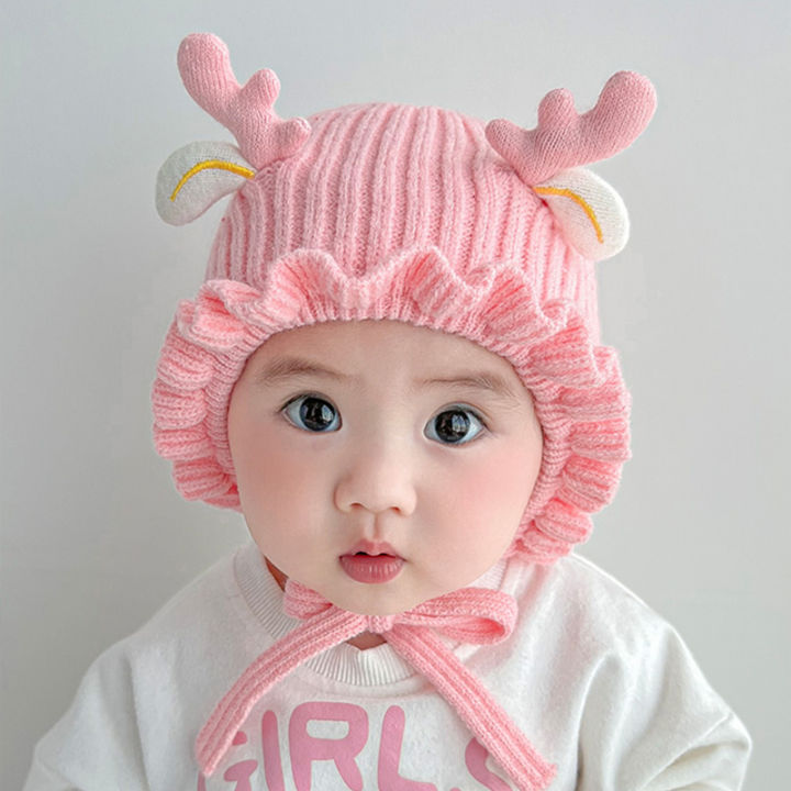 Dear Ear Baby Beanie Hat Winter Autumn Infant Bonnet For Baby Girls Beanie Hats 0-3yrs