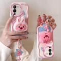 xprmy for Vivo V25 Pro Cream Edge TPU Silicone Soft Case Cute Plush Doll Coal Ball Rabbit Strawberry Bear Frog Phone Case With Hanging Ring. 