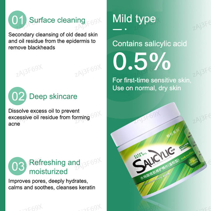 55%20pcs%20Soft%20Touch%20Pads%20Green%20Salicylic%20Acid%20Cotton%20Sheets%20Acne%20Repellent%20Shrink%20Pore%20Removal%20Blackhead%20Mask%20Salicylic%20acid%20cotton%20tablets%20-%20Image%206