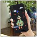For Redmi Note 7 Back Cover Case Fashion Cartoon girl Square Frame Shockproof Easy Access Camera Lens Protector Phone Cases. 