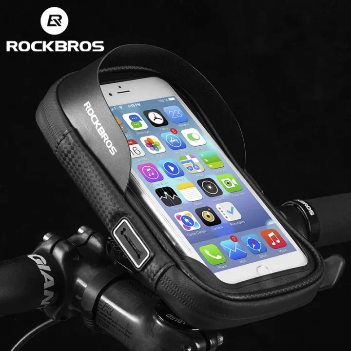 ROCKBROS Bicycle Bag 6 Inch Rainproof TPU Touch Screen Cell Bike Phone Bag Holder Cycling Handlebar Bags MTB Frame Pouch Case