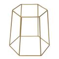 Hexagon Ceramic Plant Pot Metal Rack Holder Set Succulent Flower Planter Garden - Golden.