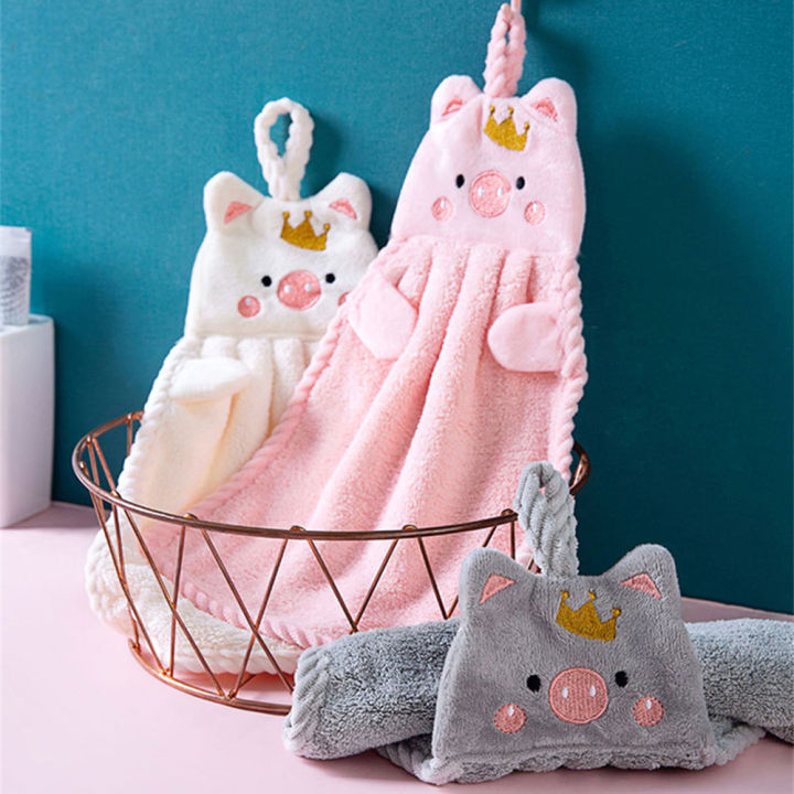Hourser%204Pcs%20Cute%20Hand%20Towel%20Coral%20velvet%20Dish%20Cloth%20Towel%20Kitchen%20Clean%20Towel%20Wipping%20Rags%20Hanging%20Towel%20Bathroom%20Hand%20Dryer%20Towel%20-%20Image%205