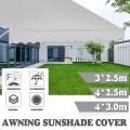 Gray Outdoor Folding Arm Awning Sunshade Cover Cloth Retractable Balcony Canopy-4*3m - Not Specified. 