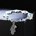 Turkish Bracelets Blue Evil Eye Bead Men Women Handmade Female Charm Bracelet Elastic Couple Lucky Jewelry. 