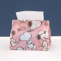 【FUN LIVE】 ALPACA Storage Tissue Box Japan And South Korea Light Snoopy Home Car Pumping Paper Storage Bag Creative Cosmetic Tissue Storage Box For Car. 