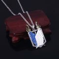 YOCKY Personality Men School Bag Scout Regiment Giant Legion Flag Alloy Anime Rings Attack On Titan Necklace Car Chain Key Chains Pendant. 