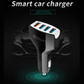 4 Port USB Car Charger Socket Adapter QC 3.0 5V 9V 12V Fast Quick Charge LED - Black. 