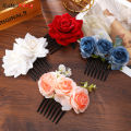 Hair clip fresh natural style fake rose gardenia comb elegant and fashionable suitable for women's hair accessories. 