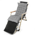 50INCH Deck Chair Cushion Garden Bench High Back Chaise Lounger Rocking Pad-Grey. 