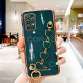 For Samsung Galaxy A32 4G Back Cover with 3D Love Heart Wristband Chain Fashion Bracelet Shiny Plating Phone Case Soft Silicone Bumper Protective Cover. 