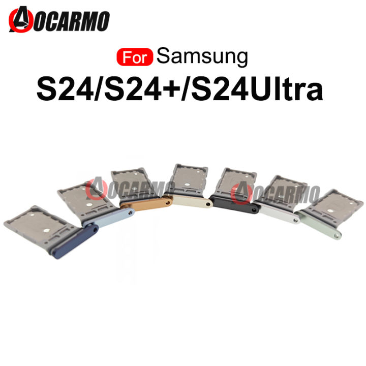 1Pcs%20For%20Samsung%20Galaxy%20S24%20Ultra%20Plus%20S24+%20Single%20Sim%20Tray%20/%20Dual%20SIM%20Card%20Slot%20Holder%20Replacement%20Parts%20-%20Image%202
