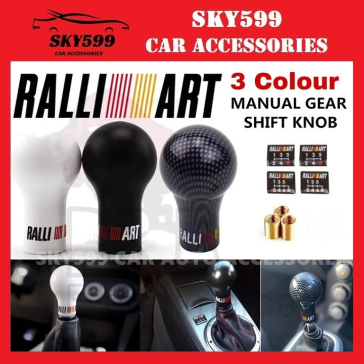 Ralliart Style Flat Black Manual Gear Shift Knob – Universal Fit, Plastic, 1-Year Warranty