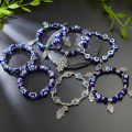 Turkish Bracelets Blue Evil Eye Bead Men Women Handmade Female Charm Bracelet Elastic Couple Lucky Jewelry. 