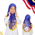 Tudung Sarung Merdeka Budak Dewasa 2024 Ibu Anak Kanak2 Mosscrepe Awning Scuba Kanak Kanak Kids Girl Bendera Malaysia. 