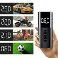 12V Inflatable Pump Mini Air Compressor with LED Light Tyre Inflator Car Bicycle LCD Screen Displays Real-time Pressure Automatic Control Inflatable Pump-12V. 
