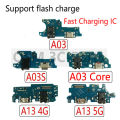 For Samsung A03 Core A03S A13 4G 5G Audio Jack Microphone Charge charging Port Board Flex With Fast Charging IC. 
