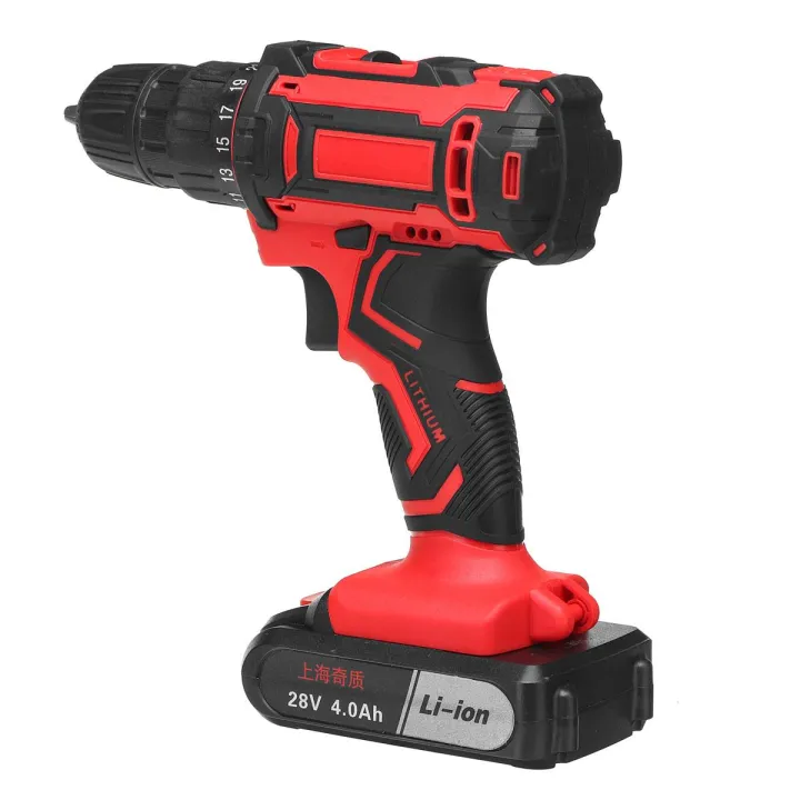 28V%203/8"%20New%20Electric%20Cordless%20Drill%20Driver%20Rechargeable%20Screwdriver%20w/%202xLi-Battery%20-%20-%20Image%204